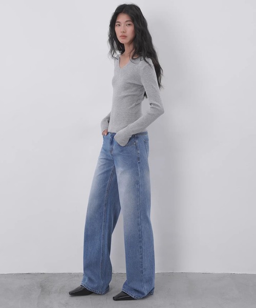 EIGHTHMONTH(エイスマンス)の「ワイドストレートデニム EM26s007【EIGHTHMONTH】(デニムパンツ・レディース・ブルー・S/M/L)」の11枚目の写真