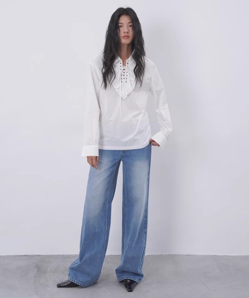 EIGHTHMONTH(エイスマンス)の「ワイドストレートデニム EM26s007【EIGHTHMONTH】(デニムパンツ・レディース・ブルー・S/M/L)」の12枚目の写真
