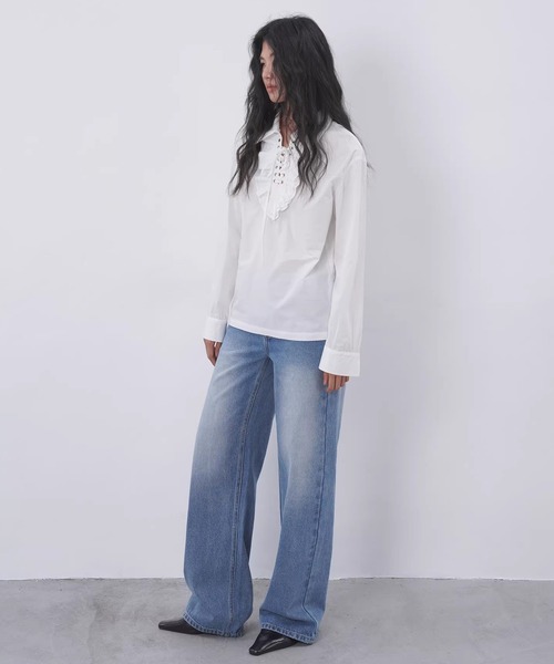 EIGHTHMONTH(エイスマンス)の「ワイドストレートデニム EM26s007【EIGHTHMONTH】(デニムパンツ・レディース・ブルー・S/M/L)」の14枚目の写真