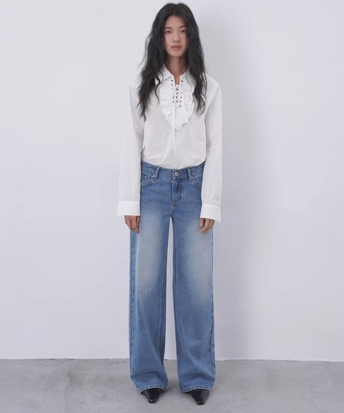 EIGHTHMONTH(エイスマンス)の「ワイドストレートデニム EM26s007【EIGHTHMONTH】(デニムパンツ・レディース・ブルー・S/M/L)」の15枚目の写真
