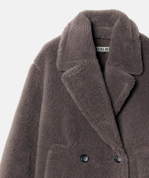 LE CIEL BLEU（ルシェルブルー）の「フェイクシャーリングコクーンコート / Faux Shearling Cocoon Coat（その他アウター・レディース・キャメル/グレー・36）」の10枚目の写真