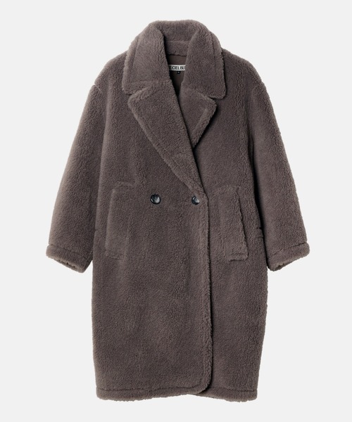 LE CIEL BLEU（ルシェルブルー）の「フェイクシャーリングコクーンコート / Faux Shearling Cocoon Coat（その他アウター・レディース・キャメル/グレー・36）」の9枚目の写真