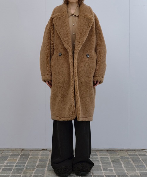 LE CIEL BLEU（ルシェルブルー）の「フェイクシャーリングコクーンコート / Faux Shearling Cocoon Coat（その他アウター・レディース・キャメル/グレー・36）」の20枚目の写真