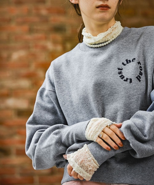 GEORGE'S（ジョージズ）の「レースタートル（Tシャツ/カットソー・レディース・アイボリー/ブラック/ベージュ・MEDIUM）」の2枚目の写真