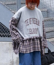 etsinta | 【etsinta/エシンタ】リメイクチェックフリルtee(Tシャツ/カットソー)