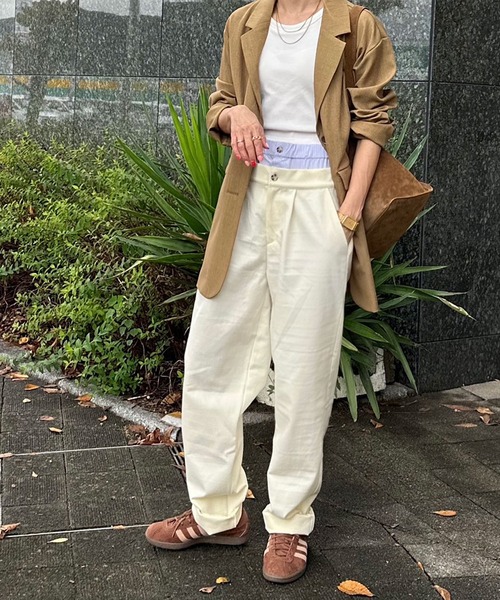 INTERPLAY（インタープレイ）の「【INTERPLAY x AYA】Double waist Compressed Pants（その他パンツ・レディース・グレー/アイボリー・MEDIUM/SMALL）」の18枚目の写真