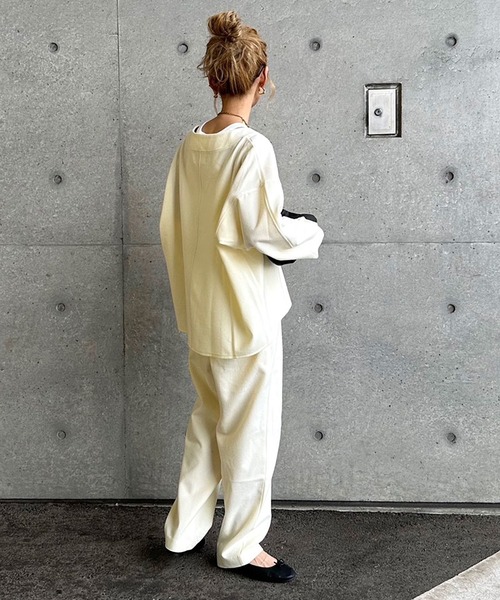 INTERPLAY（インタープレイ）の「【INTERPLAY x AYA】Double waist Compressed Pants（その他パンツ・レディース・グレー/アイボリー・MEDIUM/SMALL）」の22枚目の写真