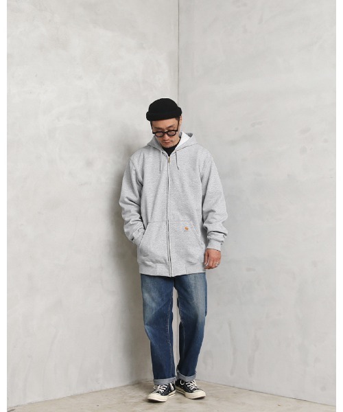 Carhartt（カーハート）の「Carhartt カーハート K122 ミッドウェイト ジップフロント スウェットパーカー（スウェット・メンズ・ブラック/チャコールグレー/ネイビー/グレー・L/XL/S/M）」の9枚目の写真