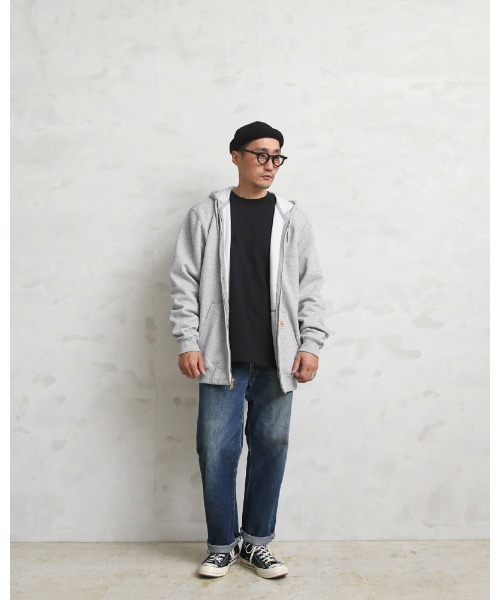 Carhartt（カーハート）の「Carhartt カーハート K122 ミッドウェイト ジップフロント スウェットパーカー（スウェット・メンズ・ブラック/チャコールグレー/ネイビー/グレー・L/XL/S/M）」の8枚目の写真