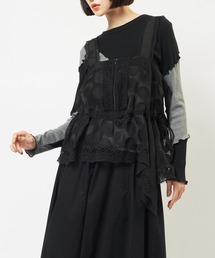 gomme（ゴム）の「レースジップキャミソール（キャミソール）」