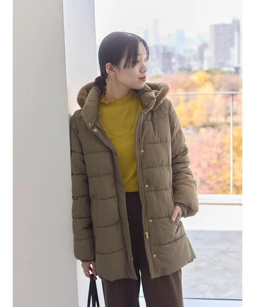 Samansa Mos2 blue（サマンサモスモスブルー）の「スタイルアップパデットコート（その他アウター・レディース・カーキ/ブラック/ライトベージュ・L/M）」の3枚目の写真