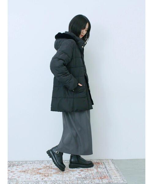 Samansa Mos2 blue（サマンサモスモスブルー）の「スタイルアップパデットコート（その他アウター・レディース・カーキ/ブラック/ライトベージュ・L/M）」の22枚目の写真