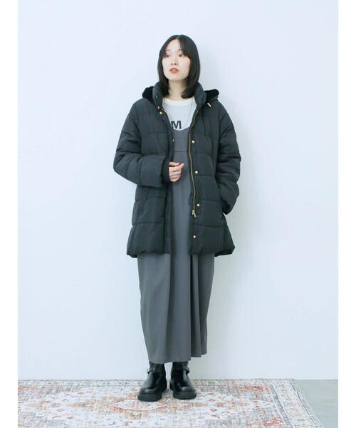 Samansa Mos2 blue（サマンサモスモスブルー）の「スタイルアップパデットコート（その他アウター・レディース・カーキ/ブラック/ライトベージュ・L/M）」の7枚目の写真