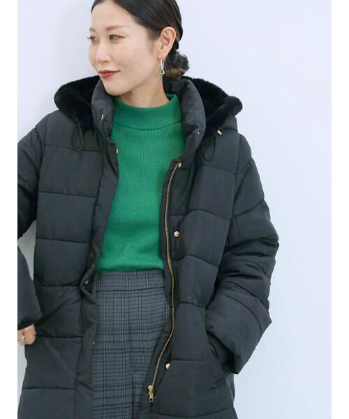 Samansa Mos2 blue（サマンサモスモスブルー）の「スタイルアップパデットコート（その他アウター・レディース・カーキ/ブラック/ライトベージュ・L/M）」の8枚目の写真