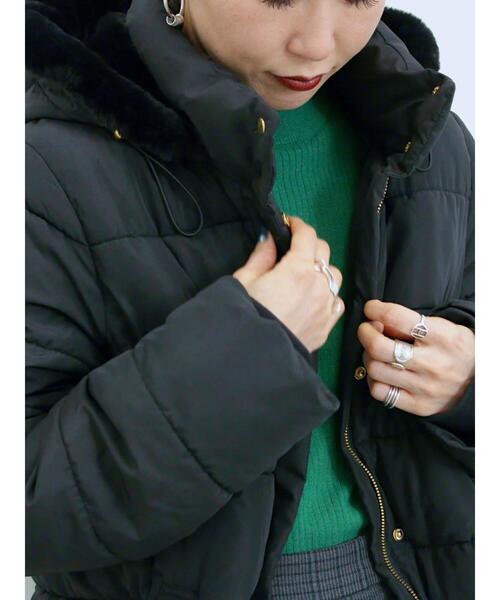 Samansa Mos2 blue（サマンサモスモスブルー）の「スタイルアップパデットコート（その他アウター・レディース・カーキ/ブラック/ライトベージュ・L/M）」の12枚目の写真