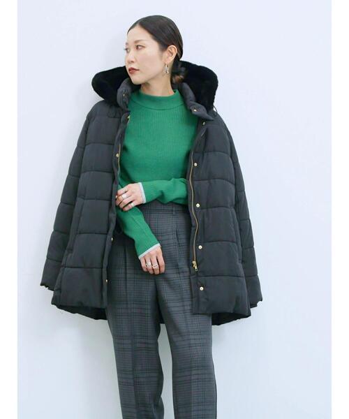 Samansa Mos2 blue（サマンサモスモスブルー）の「スタイルアップパデットコート（その他アウター・レディース・カーキ/ブラック/ライトベージュ・L/M）」の16枚目の写真