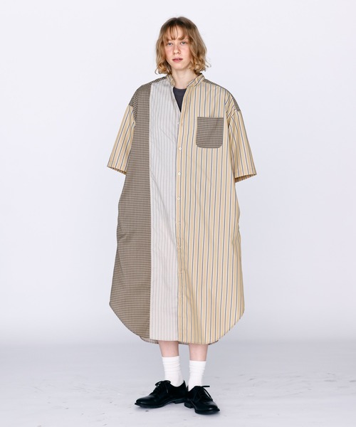 Kelen（ケレン）の「「KELEN / ケレン」パネル切替シャツワンピース（ワンピース・レディース・サックスブルー/ベージュ・S/M）」の3枚目の写真
