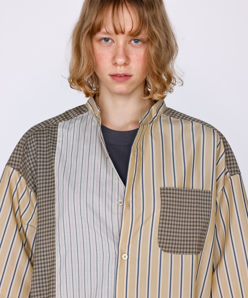 Kelen（ケレン）の「「KELEN / ケレン」パネル切替シャツワンピース（ワンピース・レディース・サックスブルー/ベージュ・S/M）」の4枚目の写真