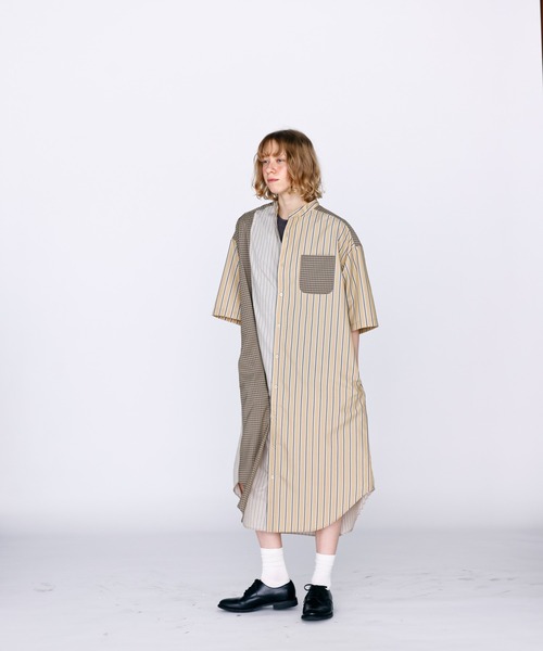Kelen（ケレン）の「「KELEN / ケレン」パネル切替シャツワンピース（ワンピース・レディース・サックスブルー/ベージュ・S/M）」の5枚目の写真