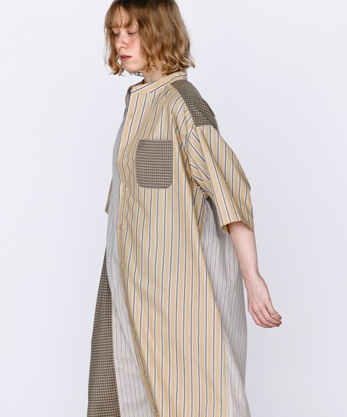 Kelen（ケレン）の「「KELEN / ケレン」パネル切替シャツワンピース（ワンピース・レディース・サックスブルー/ベージュ・S/M）」の6枚目の写真
