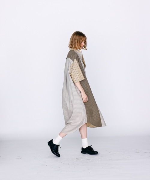 Kelen（ケレン）の「「KELEN / ケレン」パネル切替シャツワンピース（ワンピース・レディース・サックスブルー/ベージュ・S/M）」の8枚目の写真