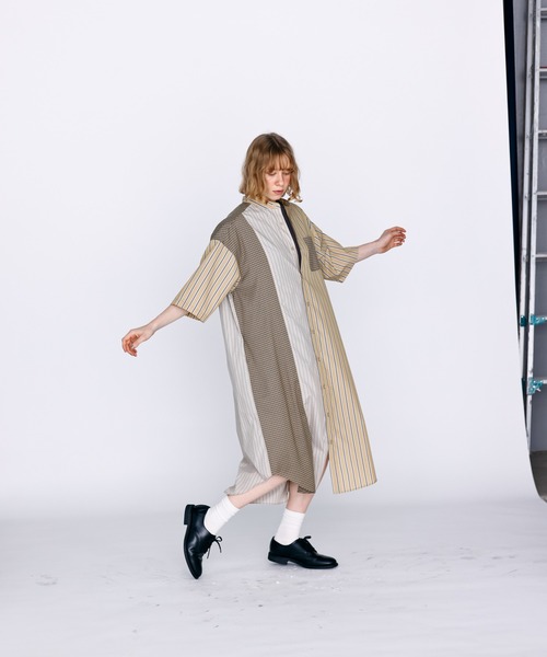 Kelen（ケレン）の「「KELEN / ケレン」パネル切替シャツワンピース（ワンピース・レディース・サックスブルー/ベージュ・S/M）」の10枚目の写真