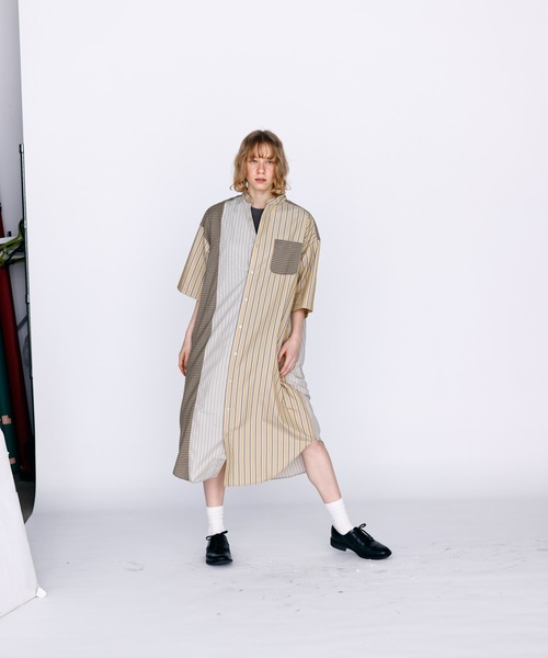 Kelen（ケレン）の「「KELEN / ケレン」パネル切替シャツワンピース（ワンピース・レディース・サックスブルー/ベージュ・S/M）」の12枚目の写真