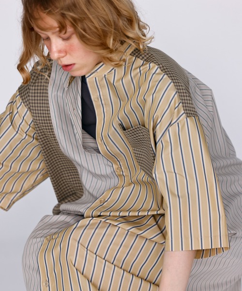 Kelen（ケレン）の「「KELEN / ケレン」パネル切替シャツワンピース（ワンピース・レディース・サックスブルー/ベージュ・S/M）」の14枚目の写真