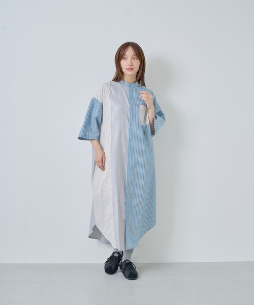 Kelen（ケレン）の「「KELEN / ケレン」パネル切替シャツワンピース（ワンピース・レディース・サックスブルー/ベージュ・S/M）」の15枚目の写真