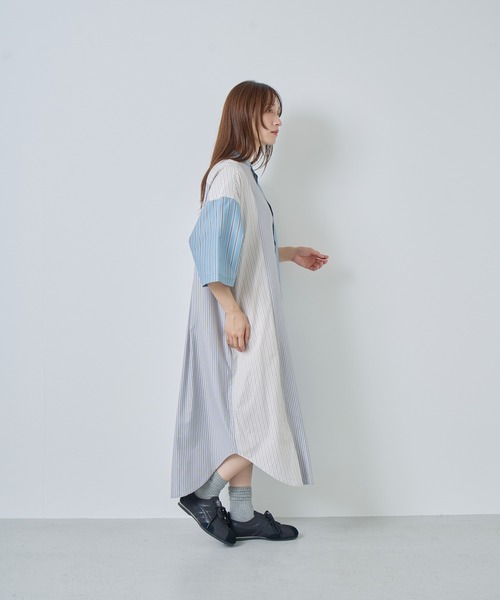 Kelen（ケレン）の「「KELEN / ケレン」パネル切替シャツワンピース（ワンピース・レディース・サックスブルー/ベージュ・S/M）」の18枚目の写真