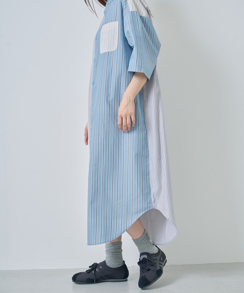 Kelen（ケレン）の「「KELEN / ケレン」パネル切替シャツワンピース（ワンピース・レディース・サックスブルー/ベージュ・S/M）」の19枚目の写真