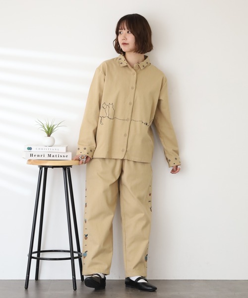 Emago(イマゴ)の「EMAGO 植木鉢刺繍ストレートパンツ(その他パンツ・レディース・カーキ/ベージュ/ブラウン・FREE)」の11枚目の写真