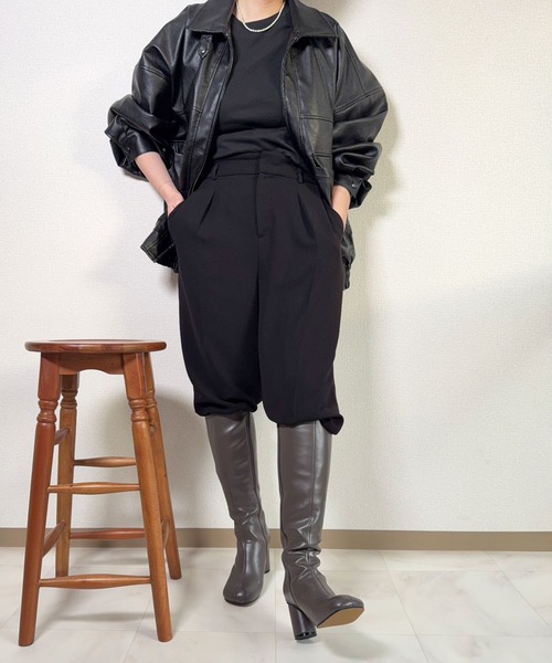 lus.(ラスドット)の「lus. オブリークトゥロングブーツ(ブーツ・レディース・ブラック・LL/L/M/S)」の7枚目の写真