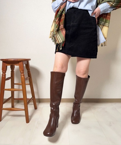 lus.(ラスドット)の「lus. オブリークトゥロングブーツ(ブーツ・レディース・ブラック・LL/L/M/S)」の11枚目の写真