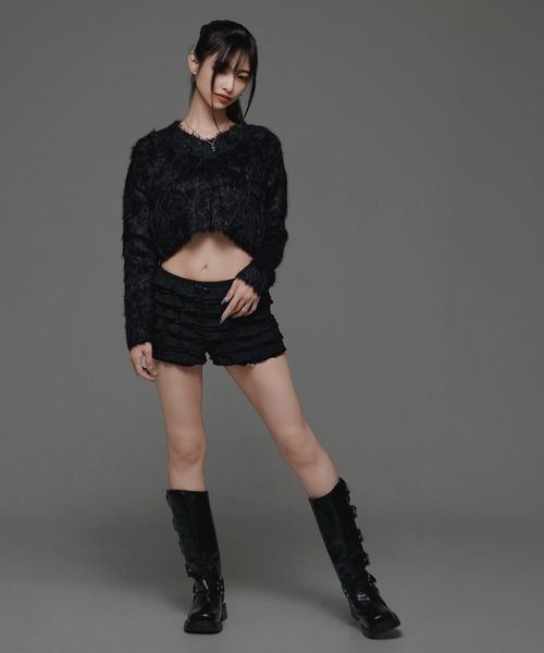 .KOM(ドットコム)の「『.KOM/ドットケーオーエム』Vネックニット【GC】(ニット/セーター・レディース・グレー/ホワイト/ブラック/ピンク・FREE)」の9枚目の写真