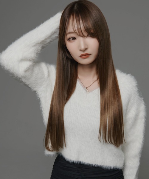 .KOM(ドットコム)の「『.KOM/ドットケーオーエム』Vネックニット【GC】(ニット/セーター・レディース・グレー/ホワイト/ブラック/ピンク・FREE)」の17枚目の写真