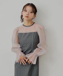 Chico | 【WEB限定/SALON by Chico】配色シースルータイトロングドレス/オケージョン(ワンピース)