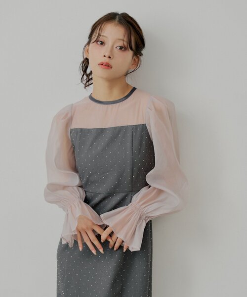 Chico（チコ）の「【WEB限定/SALON by Chico】配色シースルータイト