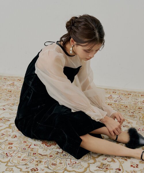 オケージョンドレス　Chico chico オケージョンドレス Chico 配色シースルータイトロングドレス