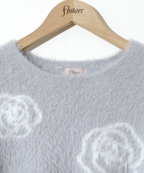 flower（フラワー）の「ローズシャギーニット（ニット/セーター・レディース・グレー/ピンク・FREE）」の9枚目の写真