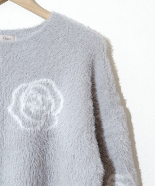 flower（フラワー）の「ローズシャギーニット（ニット/セーター・レディース・グレー/ピンク・FREE）」の11枚目の写真