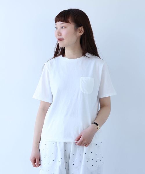 bulle de savon(ビュルデサボン)の「30/-CM 天竺 半袖Tシャツ(Tシャツ/カットソー・レディース・ホワイト/ダークブラウン/ブルー/オレンジ・FREE)」の2枚目の写真