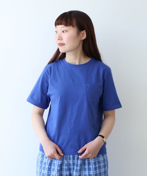 bulle de savon(ビュルデサボン)の「30/-CM 天竺 半袖Tシャツ(Tシャツ/カットソー・レディース・ホワイト/ダークブラウン/ブルー/オレンジ・FREE)」の4枚目の写真