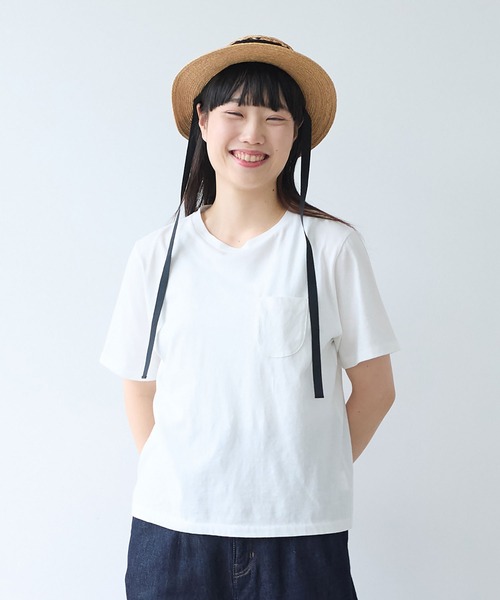 bulle de savon(ビュルデサボン)の「30/-CM 天竺 半袖Tシャツ(Tシャツ/カットソー・レディース・ホワイト/ダークブラウン/ブルー/オレンジ・FREE)」の6枚目の写真