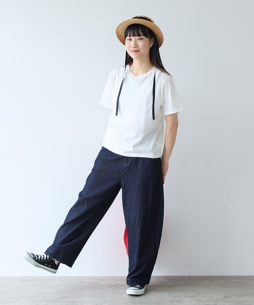 bulle de savon(ビュルデサボン)の「30/-CM 天竺 半袖Tシャツ(Tシャツ/カットソー・レディース・ホワイト/ダークブラウン/ブルー/オレンジ・FREE)」の9枚目の写真