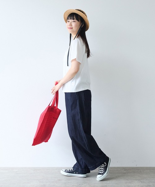bulle de savon(ビュルデサボン)の「30/-CM 天竺 半袖Tシャツ(Tシャツ/カットソー・レディース・ホワイト/ダークブラウン/ブルー/オレンジ・FREE)」の10枚目の写真