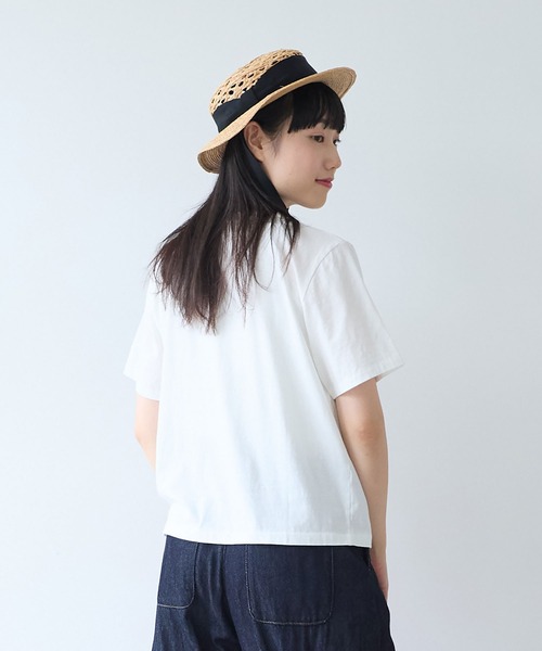 bulle de savon(ビュルデサボン)の「30/-CM 天竺 半袖Tシャツ(Tシャツ/カットソー・レディース・ホワイト/ダークブラウン/ブルー/オレンジ・FREE)」の7枚目の写真