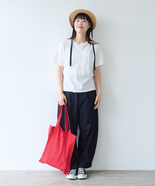 bulle de savon(ビュルデサボン)の「30/-CM 天竺 半袖Tシャツ(Tシャツ/カットソー・レディース・ホワイト/ダークブラウン/ブルー/オレンジ・FREE)」の8枚目の写真