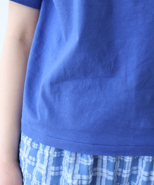 bulle de savon(ビュルデサボン)の「30/-CM 天竺 半袖Tシャツ(Tシャツ/カットソー・レディース・ホワイト/ダークブラウン/ブルー/オレンジ・FREE)」の16枚目の写真