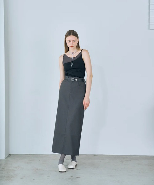 merrylatte(メリーラテ)の「layered sheer camisole(キャミソール・レディース・グレー/ブラック・FREE)」の8枚目の写真